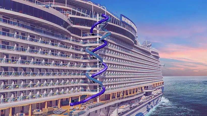 NCL VIVA 非凡號The Rush【免付費】 - 挪威非凡號推出全新滑梯The Rush,高達十層樓,是海上最快的滑道之一,讓你一滑衝天、驚喜不斷!